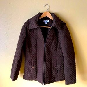 Preston & York Quilted Brown Hooded Coat